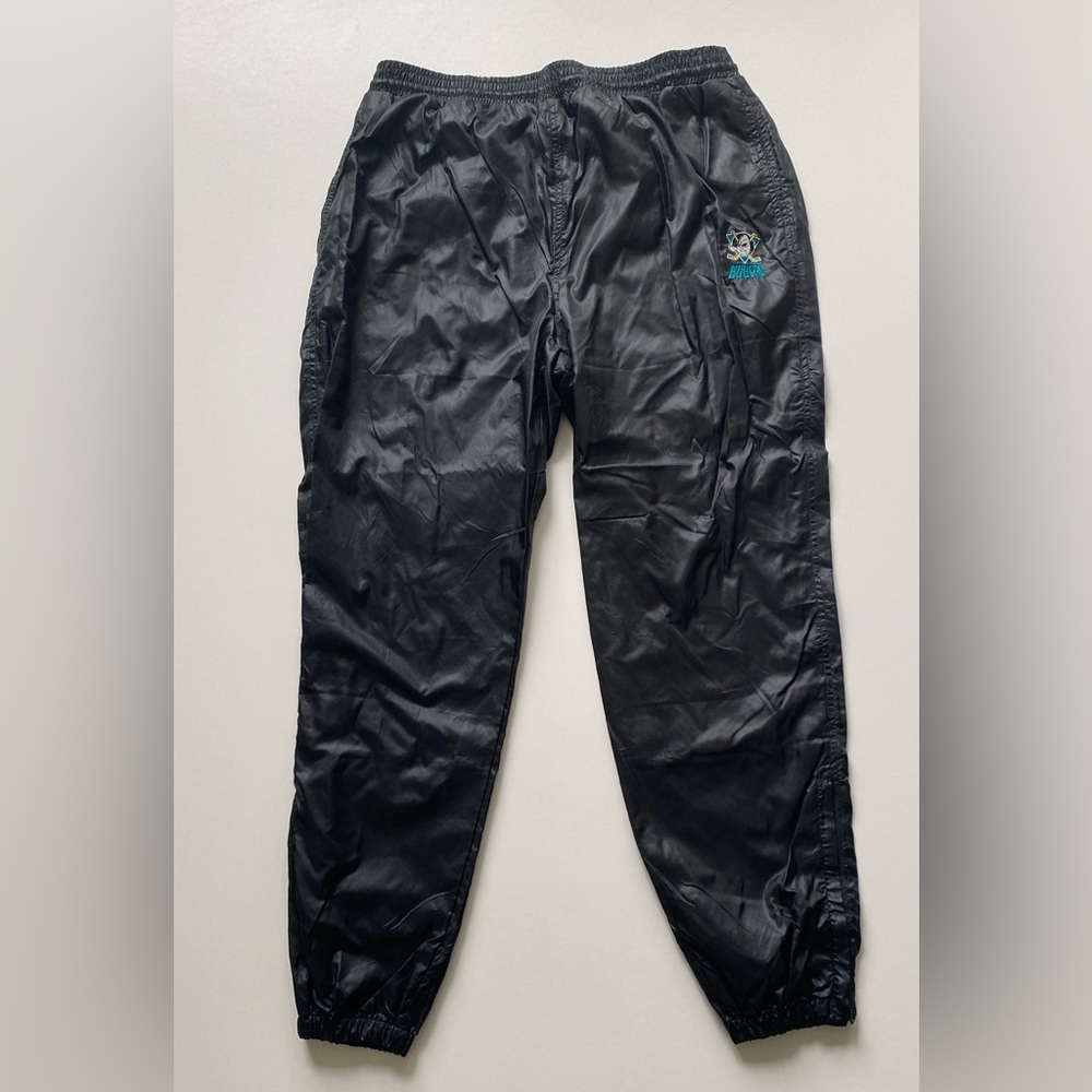 Vintage 90s Disney Mighty Ducks Zip Windbreaker 2 Piece Shiny Track Suit XL RARE - Picture 5 of 14